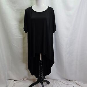 Hanna Nikole Black High Low Short Sleeve Blouse Size 24W